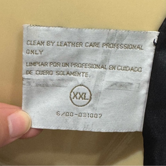 Perry Ellis Black Lambskin Leather Jacket Size XXL Button Front Lined - Picture 8 of 9